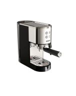 Máquina de espresso krups à bomba, inox, design compacto, parada automática