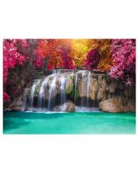Papel de parede 3d cascata floresta 350x250 tnt fotomurais