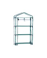 Invernadero PVC/acero Gardiun leaf i 3 estantes 69x49x130 cm verde con puer