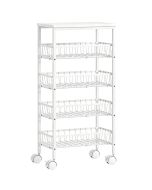 Carrinho de cozinha 40x24x82 cm color blanco Homcom, casa - cozinha