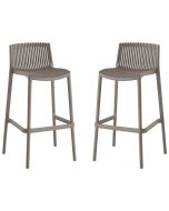 Conjunto de 2 cadeiras altas empilháveis de plástico <<néora>> - cinza-escu