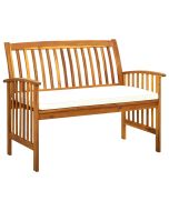 Banco de jardim c/ almofadão 119 cm madeira de acácia maciça pt4514