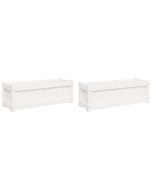 Vasos/floreiras de jardim 2 pcs madeira de pinho maciça branco