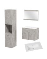 Conjunto de móveis casa de banho 30x30x131.5 cm color gris kleankin