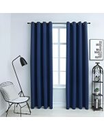 Cortinas blackout com argolas em metal 2 pcs 140x245 cm azul pt8041