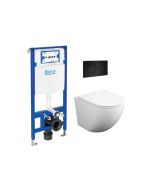 Pack roca duplo pl10 preto mate + sanita round smart 52