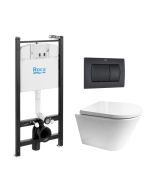 Pack cisterna roca active e botão preto mate + wc orion envolvente kp