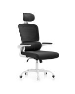 Rattantree cadeira de escritório ergonómica com suporte lombar, branca