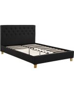 Cama de casal "emmy" - 140 x 190 cm - cinza