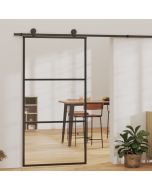 Porta deslizante em vidro esg e alumínio 102x205 cm preto ptxt1248