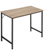 Escritorio estilo industrial estrutura de aço 80 cm madeira clara