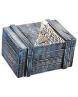 Caixa decorativa em madeira azul 22x16x13 cm (altura)