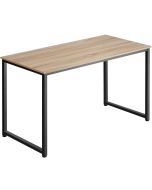 Escritorio estilo industrial estrutura de aço 140 cm madeira clara