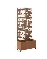 Divisória bernalda com floreira aço 190 x 82 x 38 cm castanho casa.pro