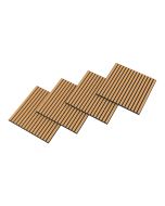 Conjunto de 12 painéis acústicos 3d vang lâminas lineares 4,32m² carvalho