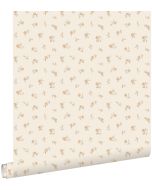 Estahome papel de parede flores vintage bege areia 53 cm x 10.05 m