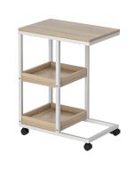 Mesa auxiliar 51x33x66 cm mdf, aço bicolor Homcom, casa - mesas