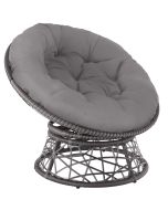 Asiento de rattan giratório com un gran almofada, 92x80x80,5 cm, cinzento