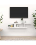 Prateleira tv parede 125x18x23 cm derivados de madeira branco