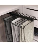 Emuca porta calças extraível, 11 hastes, guias de extensão total, aço,