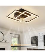 Nettlife ventilador de teto com luz LED integrado preto 34x34