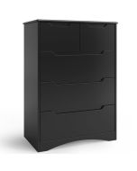 Cômoda de 5 gavetas preta mate em mdf - 72 x 41 x 94 cm