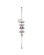 Prateleira telescópica banheiro 276-330 cm – 4 níveis – aço inoxidável