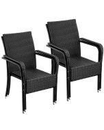 4 cadeiras de jardim empilháveis, polirattan, carga 120 kg, 58 x 67 x 90 cm