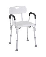 Cadeira para duche 51,5x51,5x71-84 cm liga de alumínio e pe color blanco
