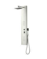 Coluna de hidromassagem em PVC com acabamento prateado, modelo granada
