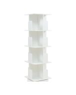 Estante giratória talöpintaa 4 níveis mdf 129x40x40 cm branco [en.casa]