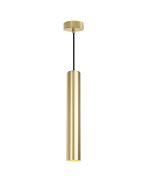 Luminária pendente dourado tubo minimalista gu10, 40cm ajustável