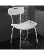 Kibath assento com encosto quadrado, acabamento branco, fabricado em abs