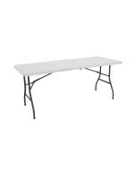 Mesa dobrável retangular de resina 150x70x74cm multiuso, exterior, interior