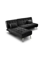 Sofá-cama chaise longue xs 198cm preto