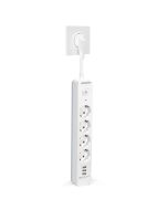 Aigostar regleta tomada, extensão 4 tomadas e 3 usb, interruptor, branco