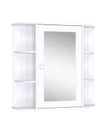 Armário com espelho 66x17x63 cm mdf e vidro color blanco Homcom