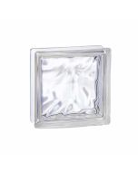 Bloco de vidro transparente ondulado 19x19x8