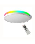Luz de teto LED rgb + cct de 24w regulável com controle remoto