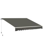 Toldo manual 350x250 cm tecido poliéster, alumínio e ferro color gris