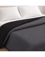Colcha reversível bicolor antracite/preto cama 150cm donegal collections