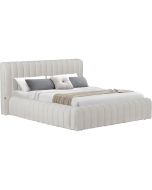 Cama de casal em tecido "tignes" com arrumação - 140 x 190 cm - bege