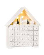 Calendário de advento 39x9x42cm mdf color blanco Homcom, casa - natal