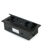 Emuca multiconector atom 26 a+c para escritório, eu, pintado preto, aço e
