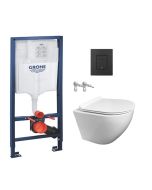 Pack cisterna grohe e botão negro mate even com sanita round da kp