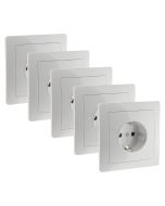 5 tomadas schuko branco