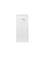 Porta de entrada em PVC branco com vidro de meia-lua 90x210cm direita