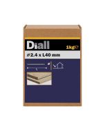 Prego de cabeça plana 2,4 x 40 mm Diall 1 kg