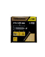 100 parafusos para madeira pozidriv premium 4 x 25 mm Turbodrive