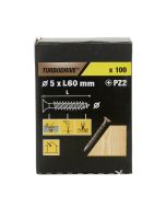 100 parafusos para madeira pozidriv premium 5 x 60 mm Turbodrive